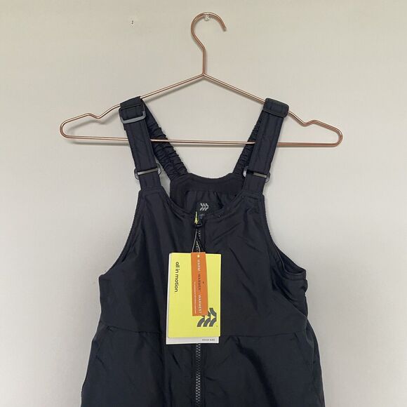 All In Motion Kids Overalls Small Black Bib Wind Water Resistant NEW Skiing Cold - Picture 3 of 7